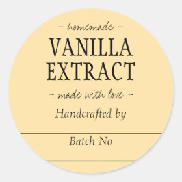 Sinaas Handgemaakte Vanille-extract Keukenpot Ronde Sticker