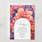 Sinaas, heet roze en koninklijk paarse bloemige br kaart (Voorkant)