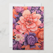 Sinaas, heet roze en koninklijk paarse bloemige br kaart (Achterkant)