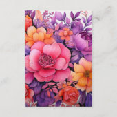 Sinaas, heet roze en koninklijk paarse gastdetails informatiekaartje (Achterkant)