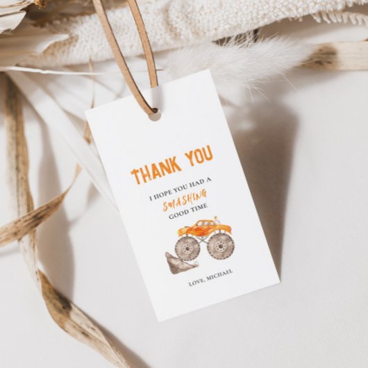 Sinaas Monster Trucks Verjaardagscadeau Tag Cadeaulabel