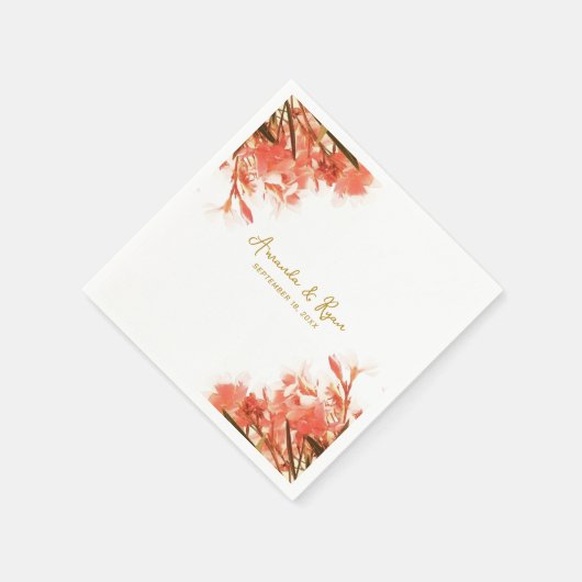 Sinaas Oleander Bloemen Bloemrijke Strand Bruiloft Servet (Hoek)