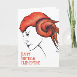 Sinaas Oranje Haard Vrouw Portret Pop Art Kaart