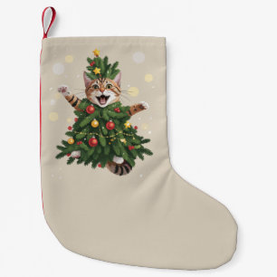 Sinaas Oranje Kat Kerstboom Schattig Kerstmis  Kleine Kerstsok