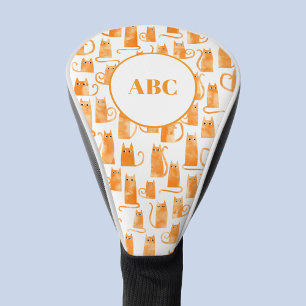 Sinaas Oranje Kat Monogram Initiaal Gepersonalisee Golfheadcover
