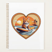 Sinaas Oranje Tabby Surfende Kat Planner (Voorkant)