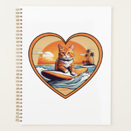 Sinaas Oranje Tabby Surfende Kat Planner