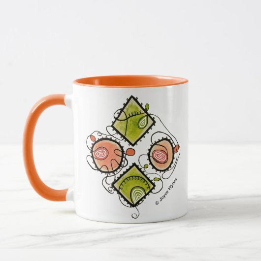 Sinaasappel 11 oz Combo Mok-Random Scribbles Mok (Links)