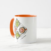 Sinaasappel 11 oz Combo Mok-Random Scribbles Mok (Voorkant links)