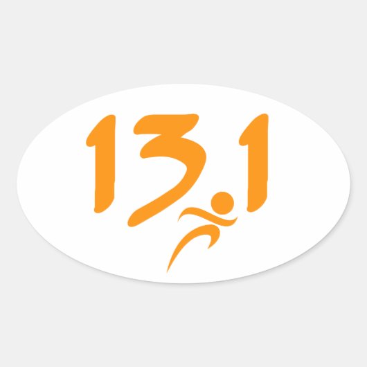 Sinaasappel 13.1 halve marathon ovale sticker (Voorkant)