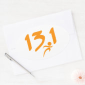 Sinaasappel 13.1 halve marathon ovale sticker (Envelop)