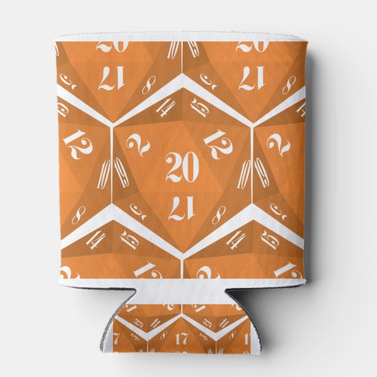 Sinaasappel-20-zijdig-dobbelpatroon Blikjeskoeler (Achterkant)