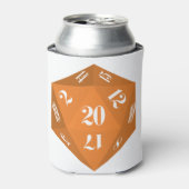 Sinaasappel-20-zijdige dobbelstenen blikjeskoeler (Blikje Voorkant)