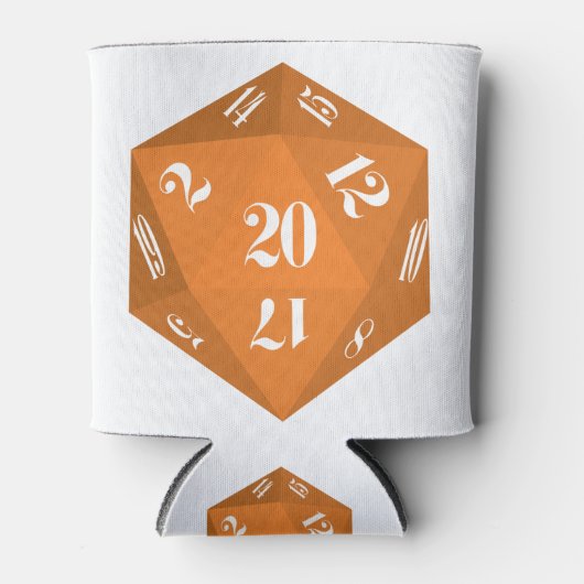 Sinaasappel-20-zijdige dobbelstenen blikjeskoeler (Voorkant)