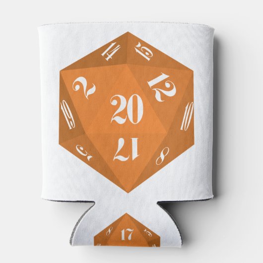 Sinaasappel-20-zijdige dobbelstenen blikjeskoeler (Achterkant)