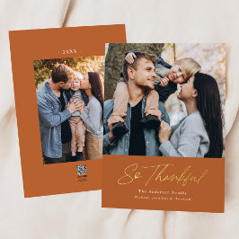 Sinaasappel 2: Dankjewel foto Thanksgiving Folie Feestdagenkaart