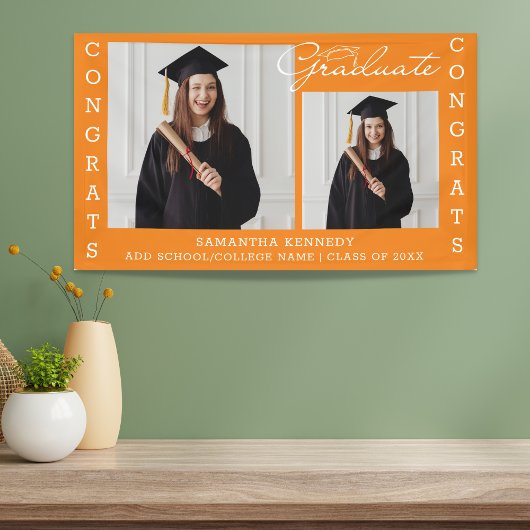 Sinaasappel 2 Foto Collage Congrats Afstuderen 202 Spandoek