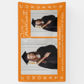 Sinaasappel 2 Foto Collage Congrats Afstuderen 202 Spandoek (Verticaal)