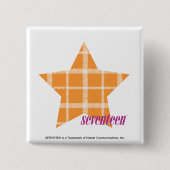 Sinaasappel 2 vierkante button 5,1 cm (Voorkant)