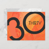 Sinaasappel 30 decennium van de geboorte briefkaart (Voorkant / Achterkant)