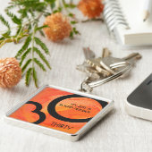 Sinaasappel 30 decennium van de geboorte sleutelhanger (Zijkant)