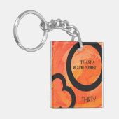 Sinaasappel 30 decennium van de geboorte sleutelhanger (Voorkant Links)