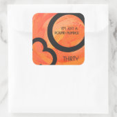 Sinaasappel 30 decennium van de geboorte vierkante sticker (Tas)