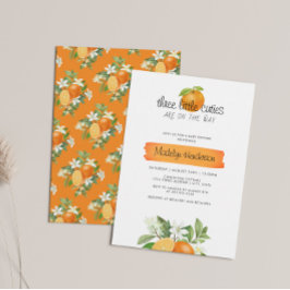 Sinaasappel 3 Kleine deelstukken Baby shower Kaart