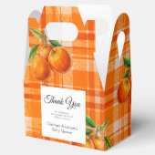 Sinaasappel 3D Citrus Plaid Handgetrokken Baby sho Bedankdoosjes (Geopend)