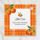 Sinaasappel 3D Citrus Plaid Handgetrokken Baby sho Bedankjes Labels (Achterkant)