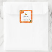 Sinaasappel 3D Citrus Plaid Handgetrokken Baby sho Vierkante Sticker (Tas)