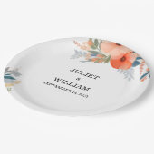 Sinaasappel 70s 80s 90s Roze Peach Kleurrijke Brui Papieren Bordje (Gekanteld)