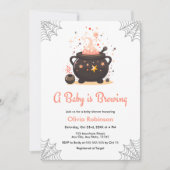 Sinaasappel A Baby brouwt Halloween Baby shower Kaart (Voorkant)