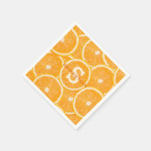 Sinaasappel aangepaste monogram papier servetten (Hoek)
