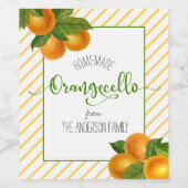 Sinaasappel aangepaste naam Orangecello waterverf Wijn Etiket (Enkel label)