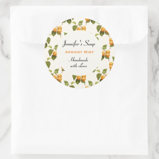  Sinaasappel Abrikozenpatroonzeep / Kaars Ronde Sticker (Tas)