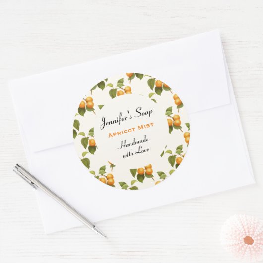 Sinaasappel Abrikozenpatroonzeep / Kaars Ronde Sticker (Envelop)