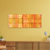 Sinaasappel Abstract Gestreepte Kunst Verpakt Canv Canvas Afdruk (Insitu (Woonkamer))