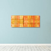 Sinaasappel Abstract Gestreepte Kunst Verpakt Canv Canvas Afdruk (Insitu (Houten vloer))
