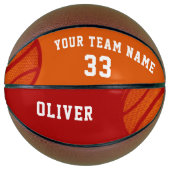 Sinaasappel Abstracte Basketbal Speler Naam Team (Voorkant)