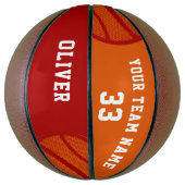 Sinaasappel Abstracte Basketbal Speler Naam Team (Verticaal)