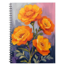 Sinaasappel Afgodenbloemen Waterverf Bloemenschild Notitieboek