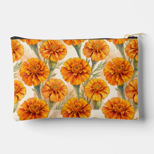 Sinaasappel afrikaantje bloemenpatroon etui (Achterkant)