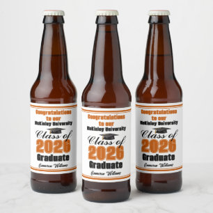 Sinaasappel Afstudeerfeest 2026 Aangepast Bier Etiket