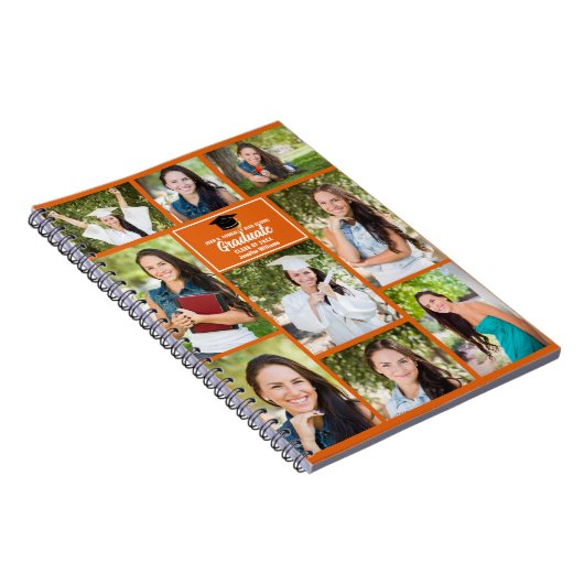 Sinaasappel Afstuderen Fotocollage Afstuderen Gift Notitieboek (Rechterzijde)