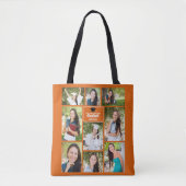 Sinaasappel Afstuderen Fotocollage Afstuderen Gift Tote Bag (Voorkant)