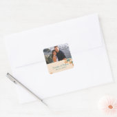 Sinaasappel Aqua Maple Leaf bruiloft gunst Sticker (Envelop)