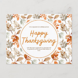 Sinaasappel Aquarel Botanische Prettig Thanksgivin Feestdagenkaart