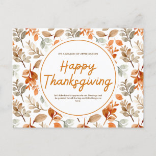 Sinaasappel Aquarel Botanische Prettig Thanksgivin Feestdagenkaart