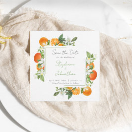 Sinaasappel Aquarel Trouwkaart Save the Date